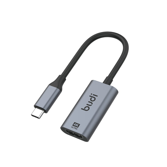 budi USB-C to HDMI 4K Ultra HD adapter with aluminium housing