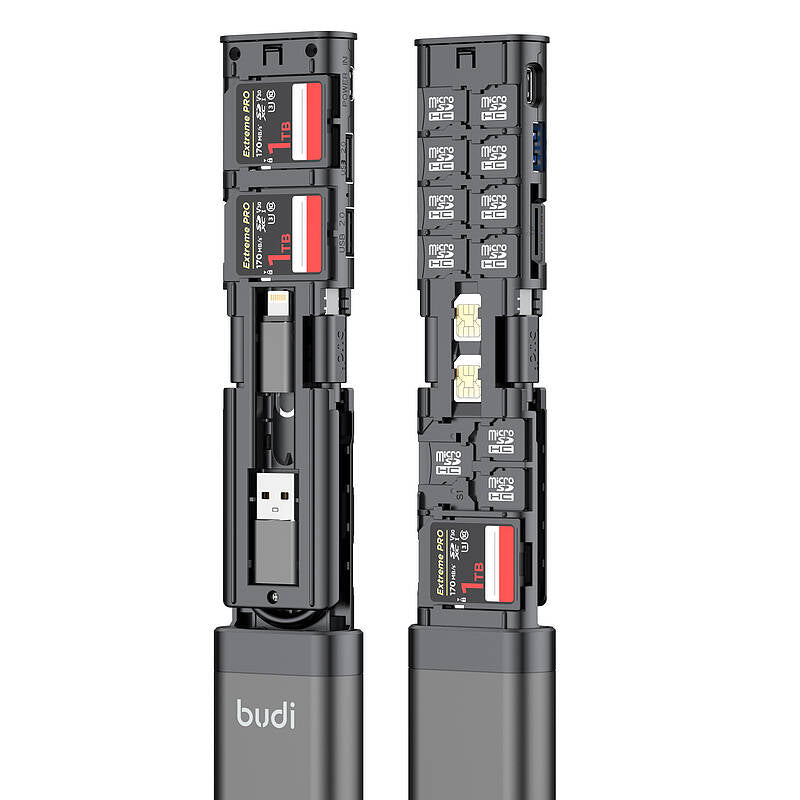 budi - 7 in 1 HUB USB - C3.0 CARD READER MULTIFUNCTION STORAGE STICK