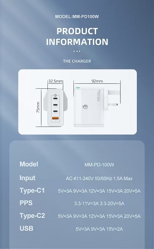 budi - PD100 Home Charger(3 Pin Plug)