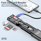 Budi - 9-in-1 USB 3.0 Card Reader Cable, High Speed 5Gbps Data Transfer, Multi-Function SD/TF Card Adapter with OTG Support for iPhone, Android, Computer.