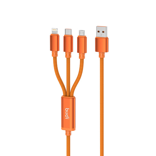 budi - Cosmic Orange 3 in 1 Charging Cable