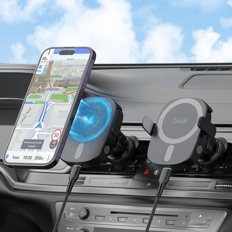 budi - Car Magsafe Charger + Mount