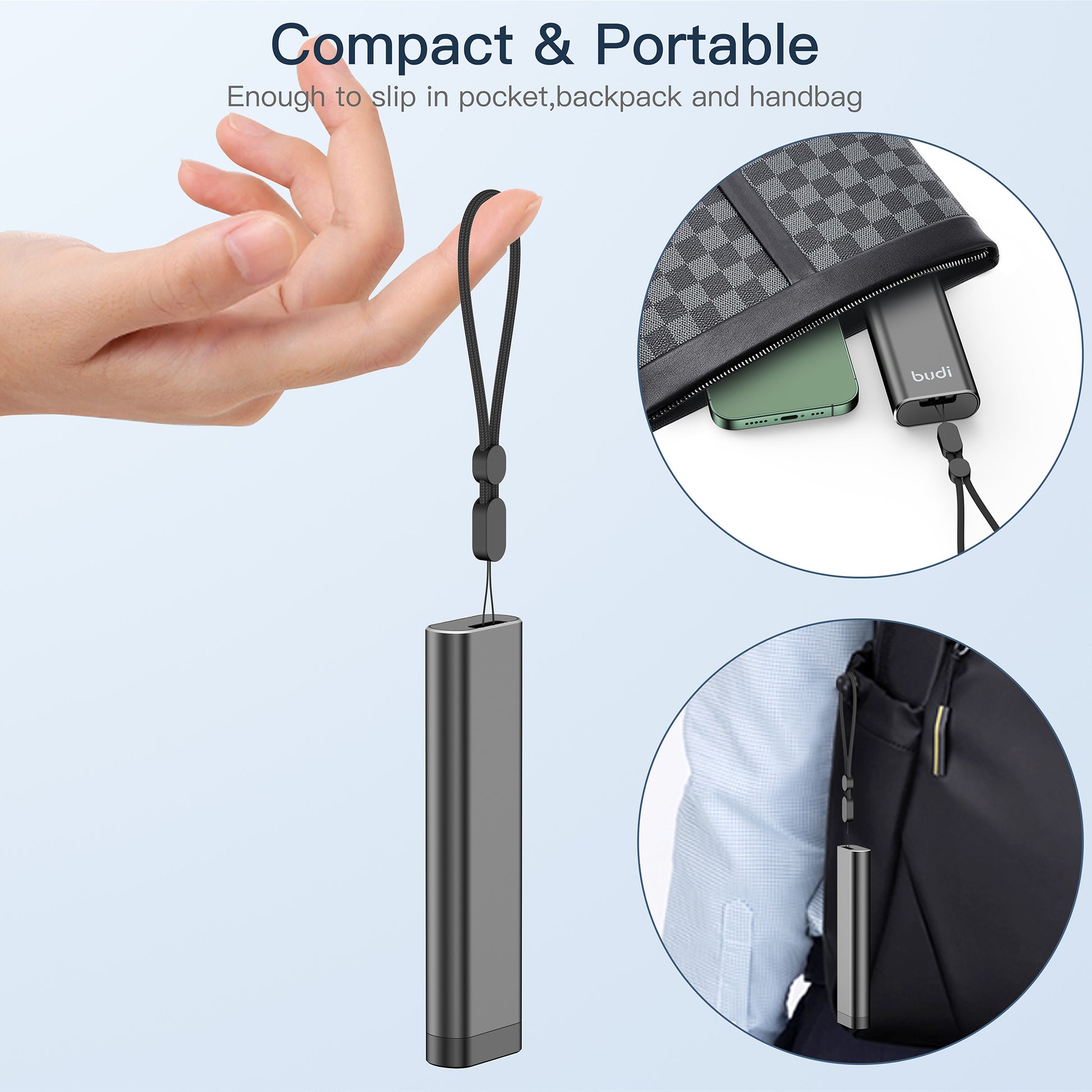 BUDI 9-in-1 USB 3.0 Card Reader Cable, High Speed 5Gbps Data Transfer, Multi-Function SD/TF Card Adapter with OTG Support for iPhone, Android, Computer.