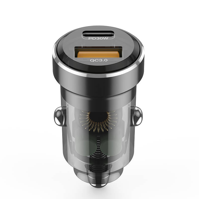 budi - 30w PD & QC CAR CHARGER Transparent Design