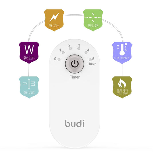 budi - 5 Hour Timer, UK Plug, USB-C & USB-A Slots with foldable Plug