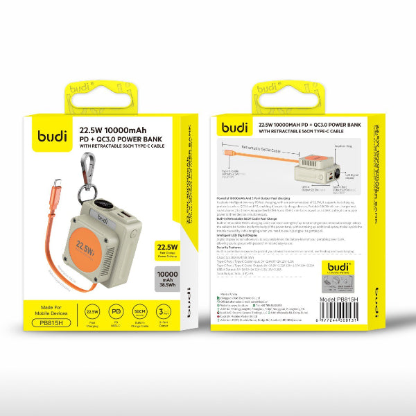 budi - Powerbank with Retractable Type C Cable