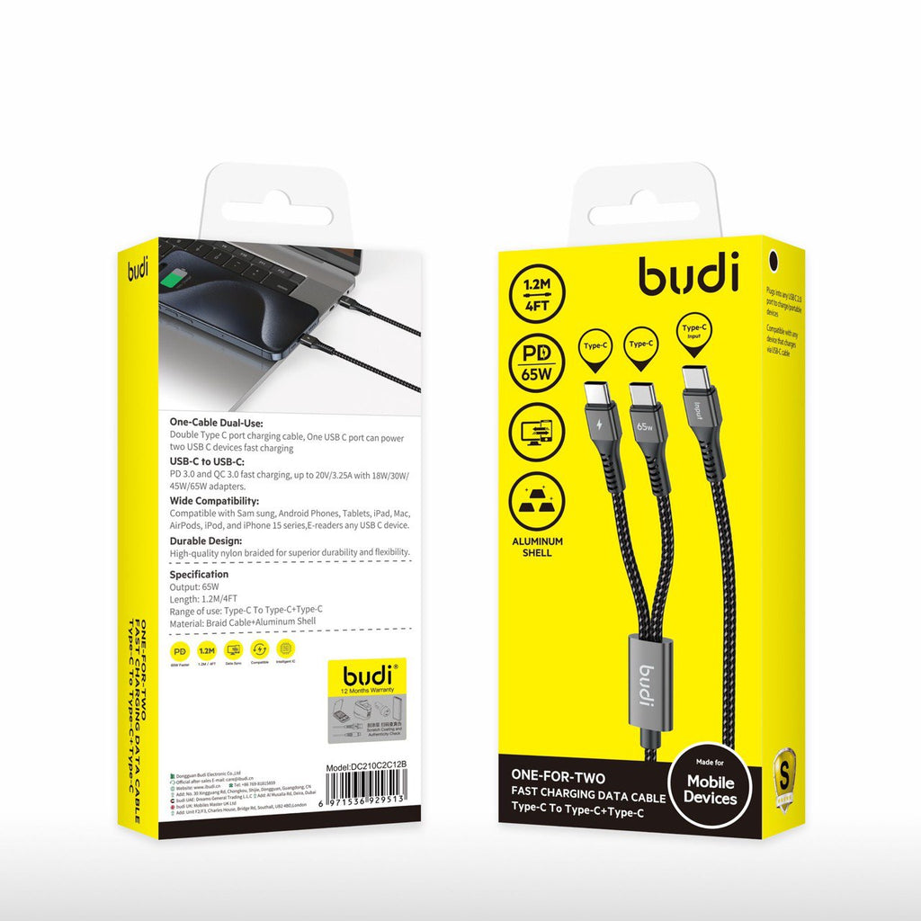 budi - 2 in 1 Type C Cable