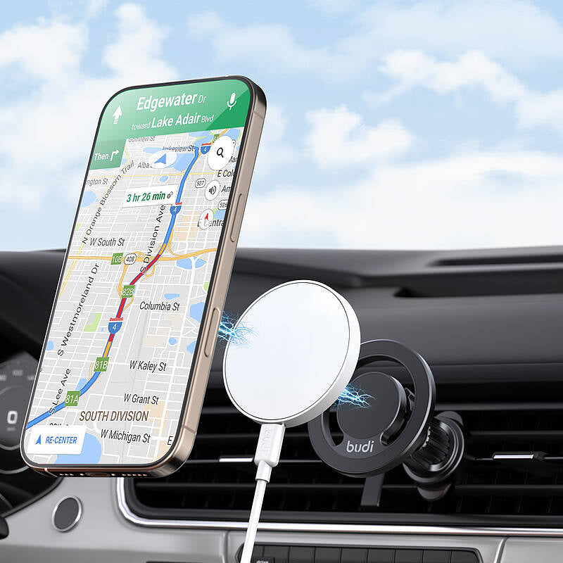 budi - Dual Magsafe Car Mount + Magsafe Charger