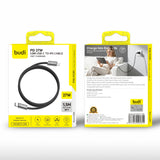 budi PD 27W 1.5m USB-C to Lightning braided fast charging cable for iPhone DC265TL15B