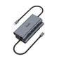 budi USB-C multiport hub with HDMI, VGA, Ethernet RJ45, USB 3.0, USB 2.0, SD/TF card reader, 3.5mm audio and PD charging