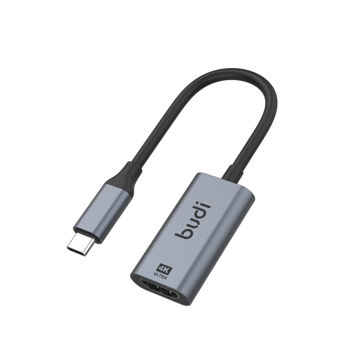 budi USB-C to HDMI 4K Ultra HD adapter with aluminium housing